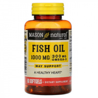 Рыбий жир с Омега-3, Omega-3 Fish Oil, Mason Natural, 60 гелевых капсул