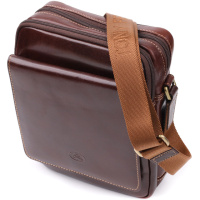 Мужская сумка с карманами из гладкой натуральной кожи Tony Perotti 20856_1 (9148-17 moro) Коричневый