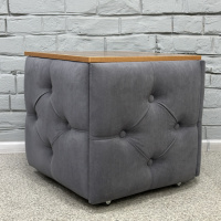 Пуф-трансформер 5в1 Остин-1 со столиком велюр серый/орех калифорнийский 7-4-9005