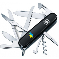 Нож Victorinox Huntsman Ukraine Black «Карта України Жовто-Блакитна» (1.3713.3_T1166u)