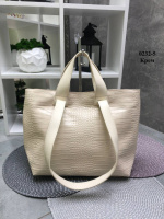 Крем — містка сумка з крокодиловим принтом (0232-5)