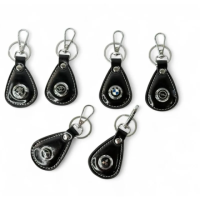 Брелок шкіряний з логотипом oval shape (BMW, Audi, Volkswagen, Mercedes-Benz, Porsche, Toyota, Lexus)