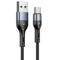 Дата кабель Usams US-SJ449 U55 Aluminum Alloy Braided USB to Type-C (1m), Чорний - купити в SmartEra.ua