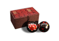 Масажні кулі Баодинга Преміум в емалі Сакура чорні 4.7 см