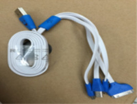 Кабель USB 4 в 1 microUSB/miniUSB/IPHONE4/IPHONE5 плоский