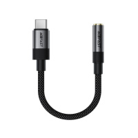 Аудіокабель ACEFAST J12 Type-C to 3.5mm female, nylon braid, 0,15m, Black (6974316285281)