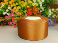 Атласная лента 4 см. Длина рулона 23 м. Цвет золотистый