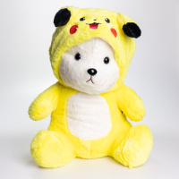 Мягкая игрушка-плед, подушка 3 в 1 Мишка Тедди в костюме Пикачу плед в игрушке 40×35×15 (см) детский плед игрушка Желтый 520-2Y