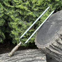 Двойной шампур Mzavod с деревянной ручкой 630х12х3мм мраморный