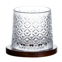 Стакан для виски 300 мл с бамбуковой подставкой HP1602