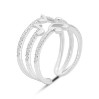 Серебряное кольцо CatalogSilver с фианитами, вес изделия 2,66 гр (2149613) adjustable размер