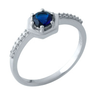 Срібне кільце SilverBreeze із сапфіром nano 0.375ct (1969571) 16.5 розмір