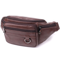 Практична бананка для чоловіків із натуральної шкіри Vintage sale_15107 Темно-коричневий