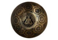 Тибетська співаюча чаша з арт гравіюванням Шлях до Самадхи 28 см