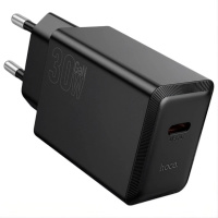 Мережевий зарядний пристрій HOCO N70 Nuevo single port PD30W charger set(C to iP) Black (6942007651332)