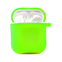 Силіконовий футляр з мікрофіброю для навушників Airpods 1/2, Салатовий / Neon green - купити в SmartEra.ua