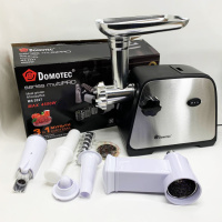 Електрична м'ясорубка Domotec MS-2027 4500 Вт з насадкою для томатів, ковбас та терками