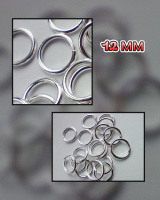 Соединительные кольца одинарные. Размер - 12 мм. Цвет - серебро. Упаковка - 5 грам( прим.11шт)