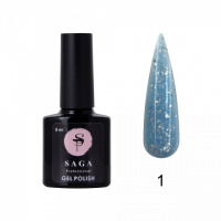 База для гель-лака камуфлирующая c хлопьями Saga Professional Base LEAF №01, 8 мл