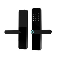 Умный дверной замок с Wi-Fi кодовый KHS-D7 с ключ-картой и отпечатком пальца ,черный