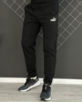 Демісезонні штани чорні Puma білий лого (двонитка) RD110