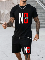 Чорний чоловічий стильний літній спортивний костюм з яскравим дизайном