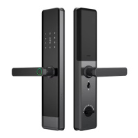 Умный дверной замок кодовый с Bluetooth, отпечатком пальца и ключ-картой,серый