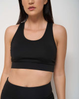 Спортивний жіночий кроп топ - борцівка-чорний  M, L, XL, 2XL