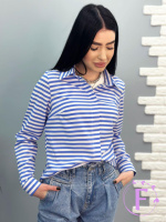 Сорочка з довгими рукавами «Strike» оптом | Норма і батал | Розпродаж моделі 46-48, Блакитна смужка