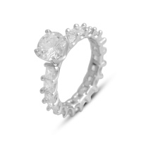 Серебряное кольцо CatalogSilver с фианитами, вес изделия 4,5 гр (2138587) 17.5 размер