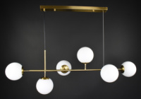 Люстра подвесная на 6 лампочек 28007 Латунь 50-170х45х120 см.