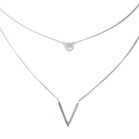 Серебряное колье CatalogSilver с фианитами, вес изделия 3,85 гр (1952870) 450500 размер