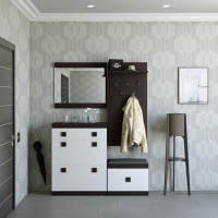 Прихожая Эверест Соната 5 (модульная - 4 элемента) венге темный + белый (DTM-2529)