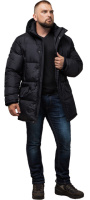 Куртка мужская Braggart зимняя удлиненная с капюшоном - 27055 чёрный цвет