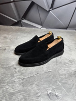 Лоферы мужские замшевые LORO PIANA Lux BLACK! Туфли мужские Лоферы чёрные! Натуральна ЗАМША!