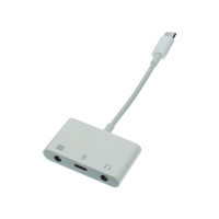 Адаптер переходник 3в1Type-C to 2 Type-C/ Jack 3.5 white