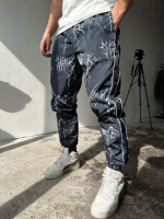 Спортивні штани чорні (Плащівка на підкладці) | 12-201