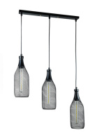 Люстра в стиле лофт Бутылка на планке SVLIGHT трехламповая 8012/3B черный
