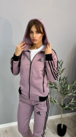 Утеплений костюм Adidas унісекс з капюшоном бузковий