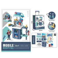 Набір лікаря висота 73 см, 20 аксесуарів, підсвічування, помпова подача води, стетоскоп, термометр, молоточок.