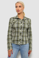 Сорочка жіноча в клітку, колір хакі, 230R064-1