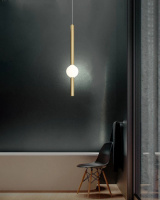 Люстра светодиодная подвесная LED светильник для квартиры на потолок лэд 26272 Латунь 100-200х10х10 см.