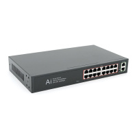 POE коммутатор гигабитный Merlion 16 POE 10/100/1000  + 2 RJ45 10/100/1000 встроенный блок питания 52V 4.8A