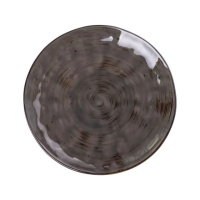 Тарелка сервировочная круглая фарфоровая 22 см коричневая HP23394