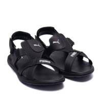 Шкіряні сандалі Puma колір чорний