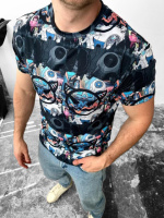 Синя модна чоловіча літня футболка | 3-972