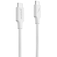 Кабель Proove Striped Silicone Type-C to Type-C 60W 1m White (CCSS60002202) (Код товару:40991)