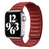 Шкіряний ремінець для Apple watch 42/44/45/49 mm (Series SE/7/6/5/4/3/2/1) Leather Link (Червоний / Red) - купити в SmartEra.ua