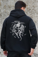 Утеплене зіп худі на флісі зіпер з принтом Respirator Without Kane Black