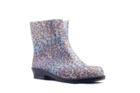 Женские резиновые полусапоги Леопард голубой 40